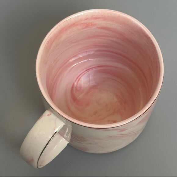 Hendson You're Awesome Keep That Shit Up Ceramic Mug Pink and Gold Marble - Picture 5 of 9